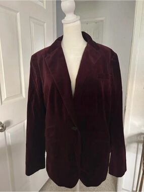 Ralph Lauren Velvet Blazer- Burgundy